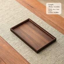 Walnut Matte Wooden Serving Tray, Multipurpose Food Platter For Cake Fruit Steak Pizza Snack Tea, Home & Cafe Dessert Display Tray - Coffee Brown - View 13