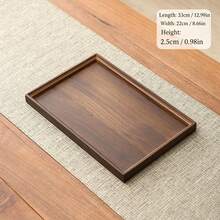Walnut Matte Wooden Serving Tray, Multipurpose Food Platter For Cake Fruit Steak Pizza Snack Tea, Home & Cafe Dessert Display Tray - Coffee Brown - View 11