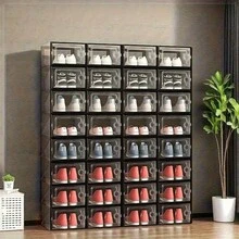 Shoe Storage, 6/12/24 Pack Shoe Organizer For Closet, Shoe Boxes Clear Plastic Stackable Shoe Containers With Lids For Size 10 - View 4