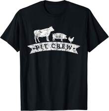 Vintage Pit Crew Funny BBQ Grilling Gift Unisex T-Shirt - 黑色 - 查看 1