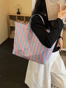 2026 New Fashion Large Capacity Shoulder Bag For Women, Stylish Tote Bag For Shopping And Casual Use - Blue - View 4
