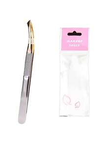 Stainless Steel Straight & Angled Eyebrow Tweezers, Facial Hair Removal Tweezers, Beauty Tools - Multicolor - View 14