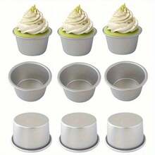 3.7 Inch Solid Bottom Round Chiffon Cake Mold - Non-Stick Aluminum Baking Pan, Ideal For Making Cream Cakes, Desserts, Breads, Chiffon Cakes And Frostings. - Multicolor - View 3