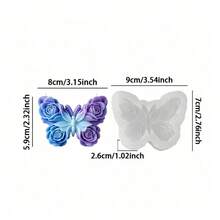 1pc 3D Flower Butterfly Silicone Mold, Resin Candle Mold And Home Decor, Perfect For Birthdays, Valentine'S Day, Mother'S Day, Weddings, Souvenirs - Transparent - View 6