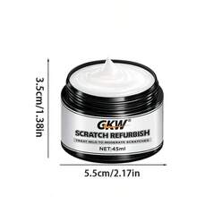 GKW 專業汽車刮痕修復蠟 - 快速拋光至鏡面光澤 | 使用海綿或布輕易塗抹 | 適用於汽車、卡車、SUV、摩托車、船隻和露營車 | 有效淡化淺層刮痕 | 持久光澤 - 45毫升+海綿 - 查看 10