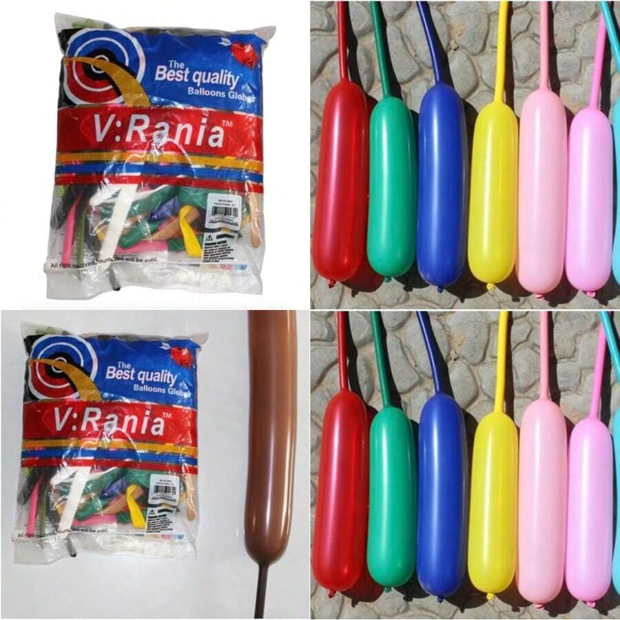 Party Day: Globos Zeppelin Profesionales para Modelar 100 Piezas Látex Natural Biodegradable Colores Surtidos 260 Paquete de Globos de Látex Multicolor para Fiestas y Celebraciones - Multicolor - Ver 1