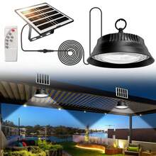 1個 EcoSmart 太陽能吊燈 附遙控器 - 自動黃昏至黎明、太陽能供電、50LED 吊燈、鋰電池、戶外/室內適用於涼亭、門廊、露營 (1200mAh) - 太陽能 - 查看 1