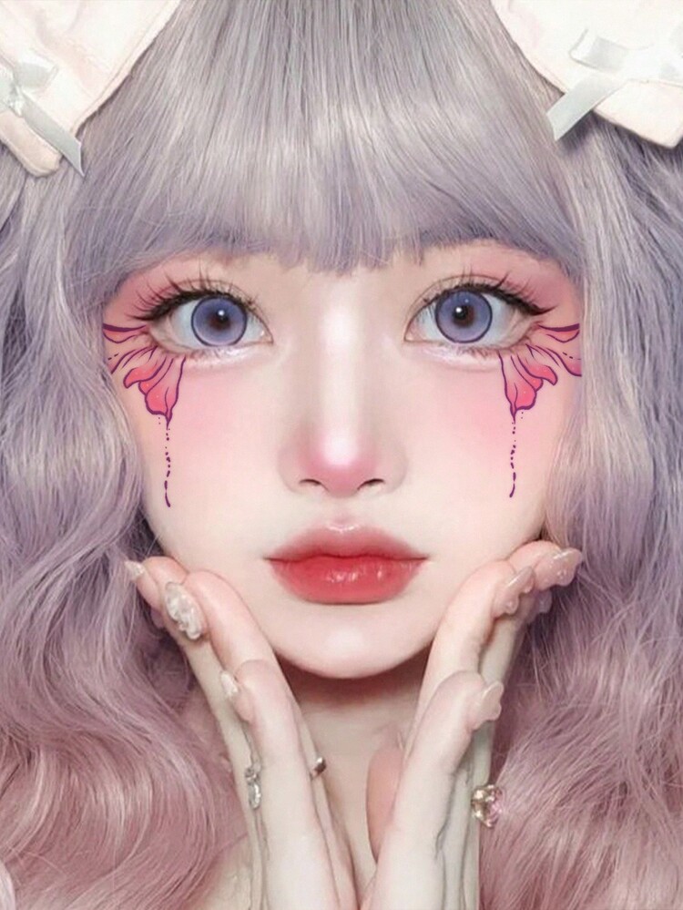 1张梦幻粉色渐变天使翅膀横向美感临时纹身贴纸，逼真纹身设计，适合旅行、音乐节、游戏、毕业礼物等场合，可持续3-5天 - 彩色 - 查看 5