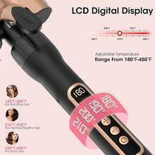 LUYAO 5-In-1 Curling Iron Set, Includes 3 Curling Irons And 5 Interchangeable Ceramic Curling Barrels, Fast Heating - Gold - View 7