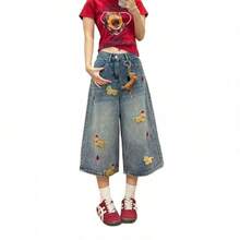 Women Denim Shorts - Blue - View 6