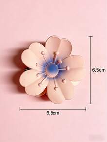 3入 6.5cm 大號隨機色花朵髮夾，可愛花卉夾子，防滑髮飾，適合女性與女孩，日常與派對穿搭，夏季海灘抓夾 - 彩色 - 查看 4