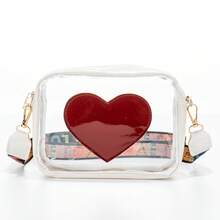 Bolso de mano moderno y versátil para mujer, estilo casual elegante con un toque de alta gama, bolso de hombro estiloso ideal para ir de compras, nuevo bolso bandolera de otoño 2026, bolso cuadrado pequeño casual transparente en forma de corazón, bolso de cámara de moda, disponible para compra al por mayor. - Blanco - Ver 12