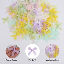 100 piezas Decoraciones de moño de cinta mini de 1.38*1.38 pulgadas, adecuadas para manualidades DIY y fiestas, cumpleaños, Navidad, compromiso, boda, Día de San Valentín, etc., 8 colores disponibles - Arco - Ver 1