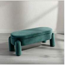 Panca portaoggetti Chairus in pelle sintetica, seduta imbottita in peluche con spazio di archiviazione nascosto, moderna, per letto e ingresso, pouf per corridoio e camera da letto - Bianco - Visualizzare 6