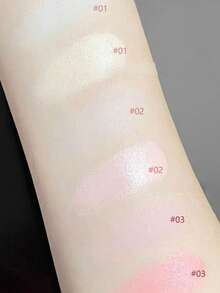 Little Ondine Duo-Color Highlighter 01, 2-In-1 Highlighter & Contour, Pink Highlighter & Natural Contour, Rosy Brightening & Shaping, Dewy Glow, Buildable Color, Long-Lasting, Lightweight Travel-Friendly, GIFT - 01 - View 3
