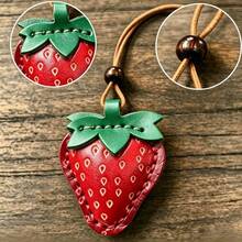 Premium Genuine Leather Creative Strawberry Keychain Excellent Gift Choice High-End Car Key Accessory Suitable For Backpack Decoration Pendant Motorcycle Car Keys Charm Cute Decorative Bag Tag - View 8
