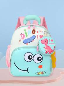 Cute Cartoon Dinosaur Backpack, Lightweight Small Backpack For Kindergarten Kids, Suitable For School, Travel And Play - A - View 2