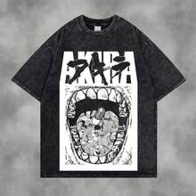 Camisa Lavada Estilo Vintage| Ilustración de Estilo Retro - Negro - Ver 6