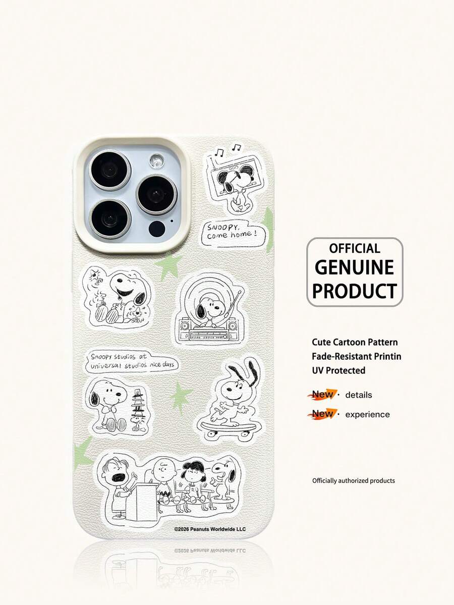 Ốp điện thoại Snoopy nhẹ, chống trượt và chống rơi, phù hợp với các dòng điện thoại hoạt hình anime như iPhone 17, 17Air, 17pro, 17promax, 11, 12, 13, 15, 16pro, 16promax, 14Plus, 15Plus, 16Plus, 15pro, 16promaxXR. Thích hợp làm quà tặng ngày lễ cho bạn bè và gia đình, ốp điện thoại được đóng gói trong hộp. - Màu be 2 - Xem 1