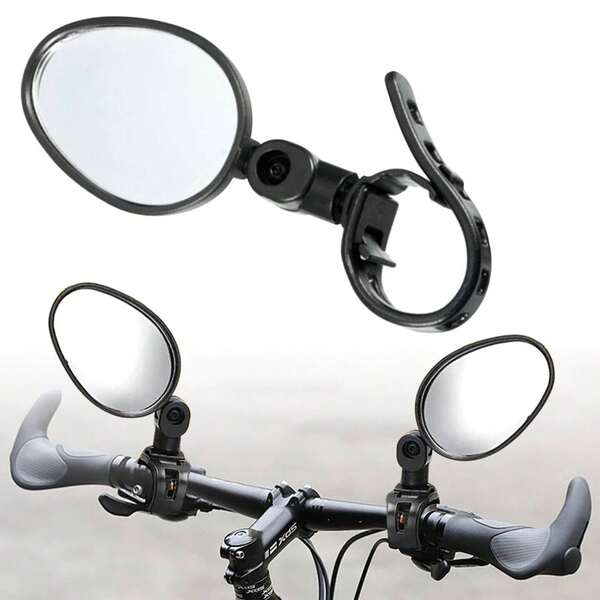 Espelho Retrovisor Bike Par Formato Oval 360 Graus Ajustável Rotativo Giratório Guidão