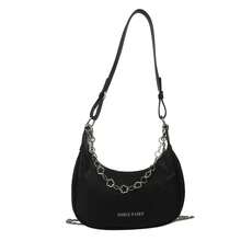 Bolso de mano moderno y versátil para mujer, estilo casual elegante con un toque de alta gama, bolso de hombro estiloso ideal para ir de compras, bolso pequeño de cadena de color sólido, sencillo y elegante para mujer, nueva versión coreana de otoño e invierno 2023, bolso bandolera de un solo hombro, bolso tipo dumpling de moda. - Caqui - Ver 7