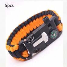 Pulsera trenzada de paracord para exteriores, pulsera de supervivencia multifuncional 5 en 1 con brújula de paracord - Multicolor - Ver 7
