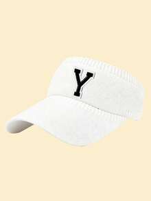 1件中性 A-Z 字母刺繡運動遮陽帽，男士極簡透氣防曬帽，輕量多用途，適合日常使用、戶外旅行、健行、海灘度假、運動、夏季，送給家人和朋友的完美禮物 - 白色 - 查看 20