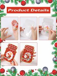 12入/組 聖誕禮物袋附梅森罐卡片，聖誕快樂派對伴手禮糖果包裝袋，聖誕零食禮物塑膠袋附聖誕樹薑餅人標籤，聖誕裝飾，2026聖誕裝飾，聖誕派對用品 - 聖誕樹薑餅人 - 查看 12