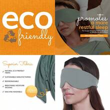 HappyLuxe Escape - Máscara de dormir suave y lujosa mejora el sueño reduce la fatiga de vuelo ideal para viajes. Fabricado en EE.UU. de forma - verde salvia - Ver 1