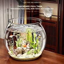 Transparent Round Mini Fish Tank, Desktop Office Decor, Beta Fish Breeding Aquarium For Home Use - Multicolor - View 1