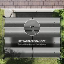 Outsunny 13' X 10' Patio Pergola With Retractable Canopy, Outdoor Sun Shelter, Yard Shade, Dark Grey - Dark Grey - View 5