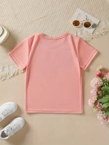 Banana Character With Star T-Shirt For Girls - Pink - View 2