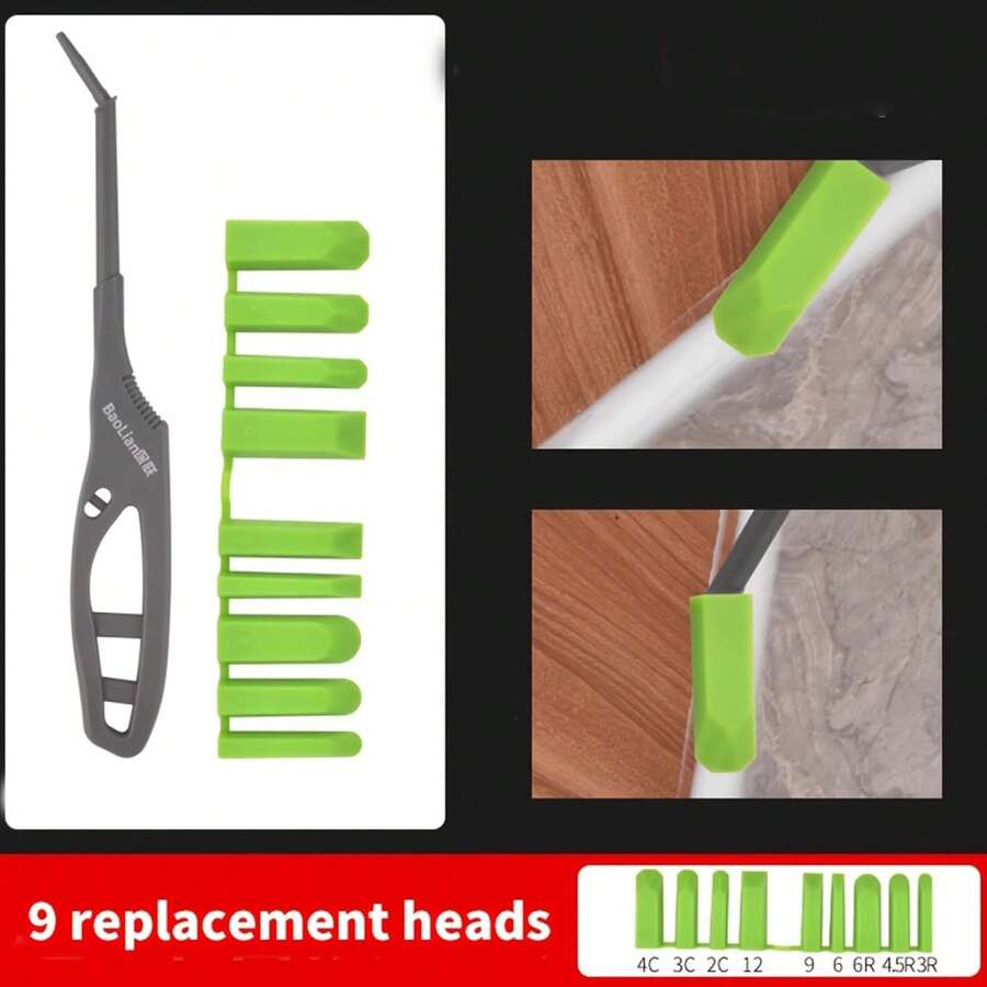 1 Set 9-In-1 Multi-Function Grout Filling Tool Kit, Includes 9 Scraper Sizes - Manual Plastic Edge And Trim Tool Set, No Power Required