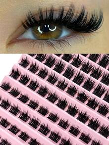 Sibeuna 100 Pcs D Curl False Eyelashes,Thick Type, Creating A Natural And Dense DIY Eyelash Effect,For Daily Life&Dating&Party&Music Festival Makeup,Eyelash Clusters,Fake Eyelashes,Cluster Lashes,Individual Lash,Eyelash Extensions - D - View 1