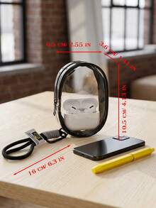 1pc Creative New Fashion Travel Portable Mini Transparent Waterproof Zipper Storage Bag, Digital Accessories Organizer Pouch, Multi-Function Hanging Organizer Bag, Coin Purse, Can Store Earphones, Chargers, Data Cables, Lipstick, Perfume, Keys, Bracelets, Cosmetics And Small Electronic Accessories - Multicolor - View 11