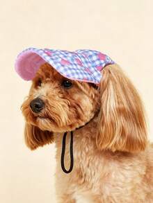 1pc Pink Paw Print Pet Outdoor Sun Hat, Cartoon Cute Visor Cap For Small/Medium/Large Dogs, Cats - Multicolor - View 2