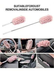 1pc Extendable Bendable Microfiber Cleaning Duster - Extended Length, Detachable Washable Handheld Anti-Static Duster, Multi-Purpose Cleaner For Car Interior, Dashboard & Vents, Ceiling Fans, High Ceilings, Blinds, Home Cleaning Tool Supplies - A - View 8