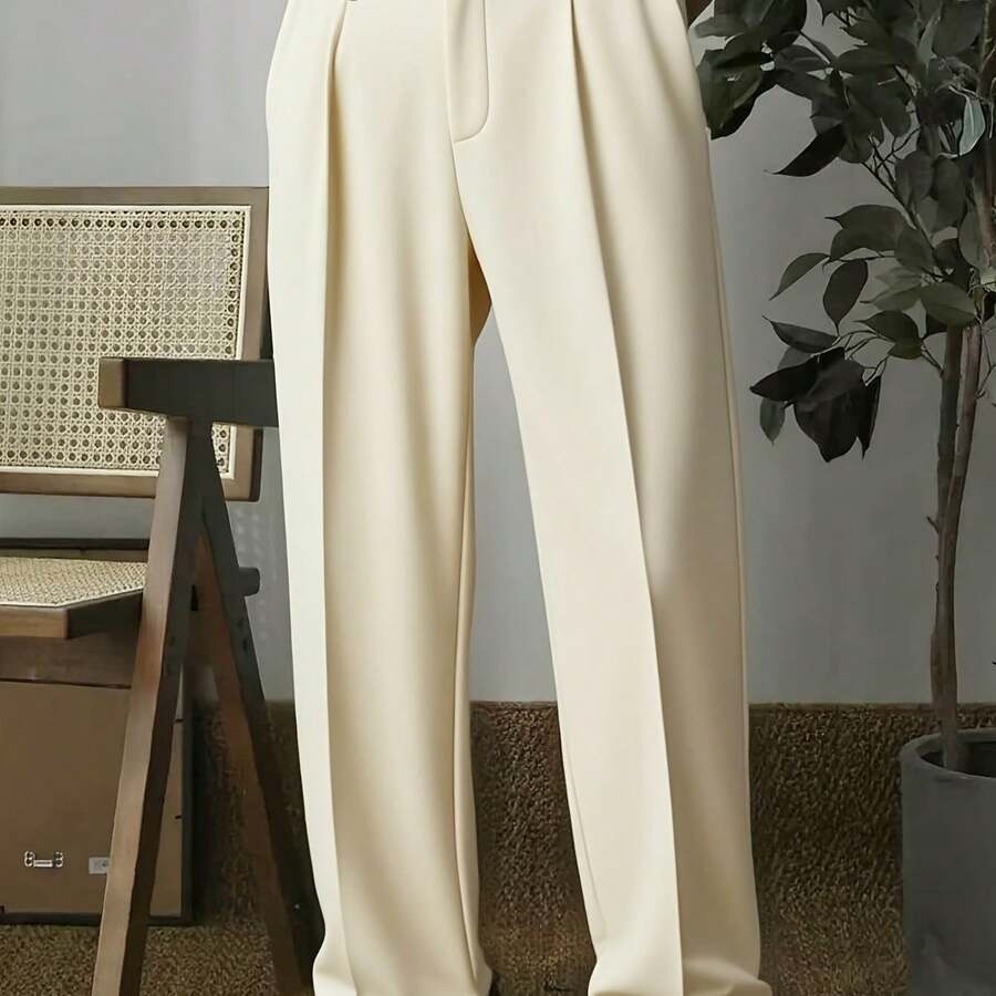 New Lightweight Business Casual Pants For All Seasons, Perfect For Commuting And Everyday Wear - 杏色 - 查看 1