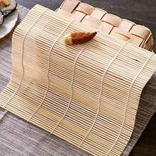 1pc 9.45x9.45 Inch Natural Bamboo Sushi Rolling Mat, Smooth Flat Surface, Easier To Roll Sushi, More Uniform Shaping, Suitable For Home Sushi Making, Kimbap, Japanese Restaurant Meal Prep, Cooking Class Teaching, Food Photography Props - View 9