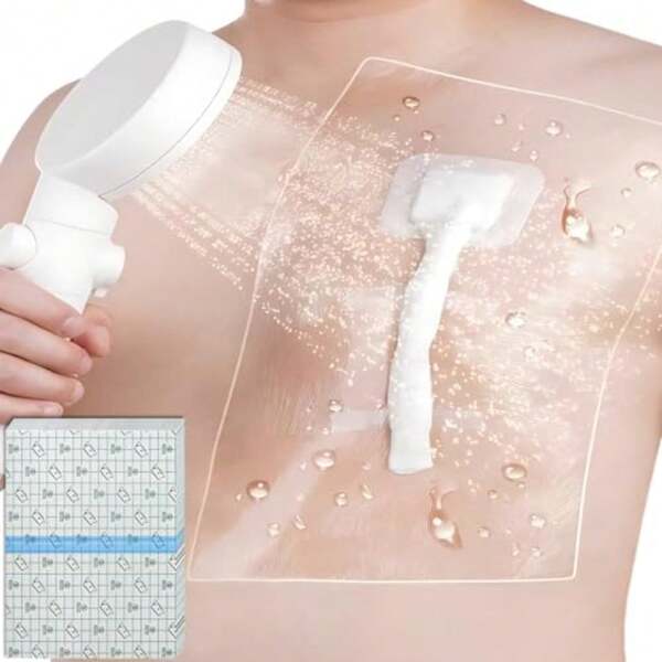 Shower Protector [ 1], 1" Dialysis Catheter Shower Cover Shower Shields PD PICC Line Water Barrier, Waterpro Wound Bandage Protector Disposable Transparent
