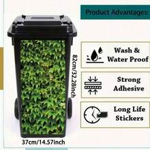 1pc Funny Animal Series Trash Can Sticker, Includes 3D Monkey, Panda, Cat, Rabbit Patterns, PVC Self-Adhesive Material Suitable For Outdoor Trash Cans - Multicolor - View 33