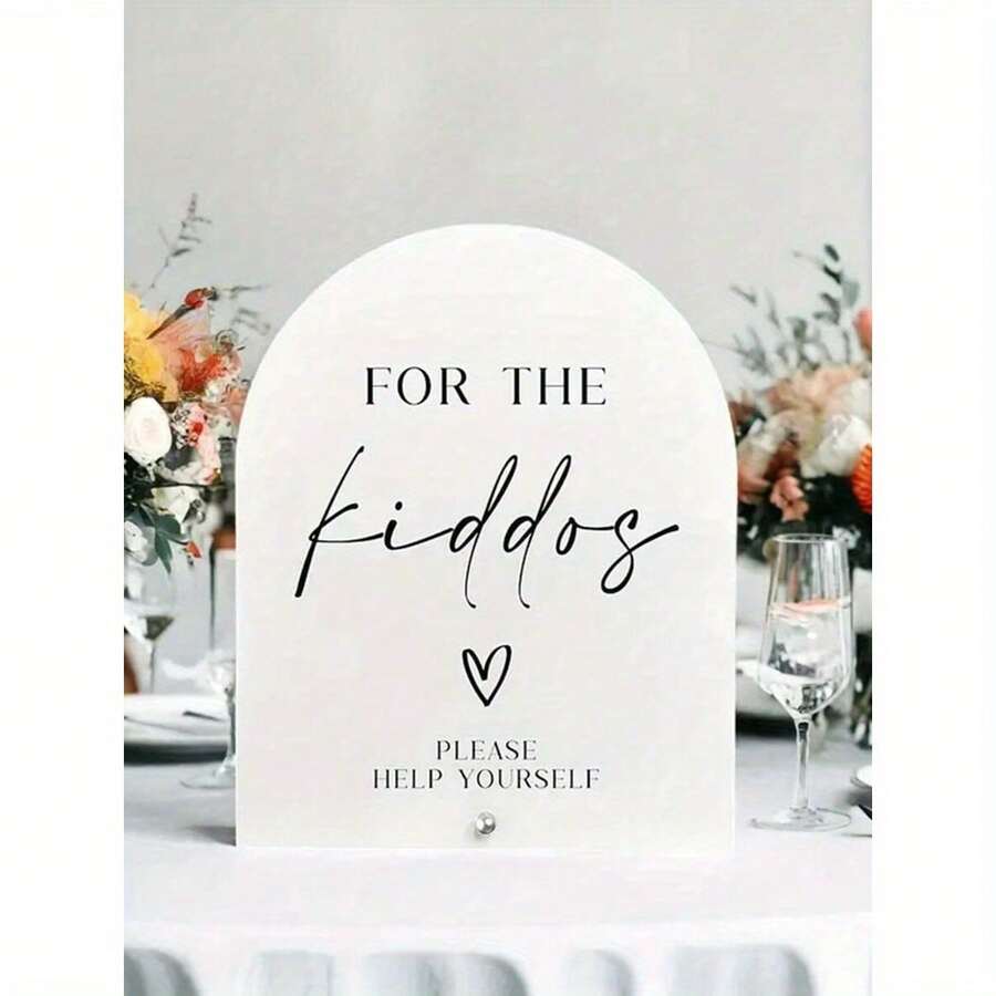 1pc Acrylic Wedding Decor Sign, "For The" Text, Specially Designed For Events And Wedding Gifts, Suitable For Arch Or Tabletop Display, Interesting Wedding Decoration Choice, Elegant Font - View 1