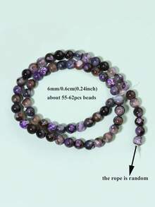 6/8/10mm Purple Coffee Fire Agate Natural Stone Onyx Round Loose Spacer Beads For Making DIY Bracelets Necklaces Friendship Gift Jewelry - Multicolor - View 11
