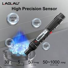 L.A.OL.A.U Portable Combustible Gas Leak Detector, Detects Natural Gas/Methane/Propane/Butane, Detection Range 50-1000PPM, With Audible Alarm And LCD Display, Suitable For Home Kitchen, RV, Boiler, Pipeline And Other Natural Gas Leak Detection - Black - View 2