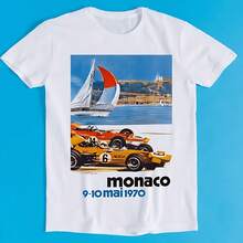 Monaco 1970 Grand Prix Racing Top Funny Gift Tee T Shirt - White - View 1