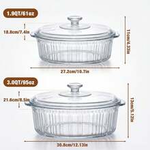 EZIFY 1Pc Oval Heat Resistant Glass Baking Dish With Lid, Available In 61oz & 95oz Sizes, Deep Clear Casserole Pan, Multipurpose Bakeware For Daily Cooking/Holiday Food Preparation - View 3