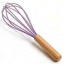Wooden Handle Silicone Cooking Utensils, Whisk Tool, Heat-Resistant Food Mixer Accessories, Kitchen Tools; Whisk - Multicolor - View 9