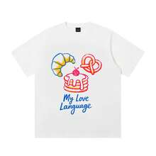 Women's T-Shirt Croissant Pretzel Pancakes Raspberry Syrup Short Sleeve Crew Neck Casua Suitable For Spring And Summer - White - View 3