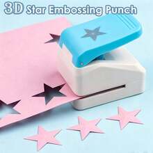 Star Hole Punch, Star Paper Punch, 3D Embossed Lucky Star Paper Cutter Lever Craft Hole Punch Scoring Tool For Scrapbooking Handmade Journal Craft DIY Card Making Art Supplies - Star-shaped Hole Punch - View 2