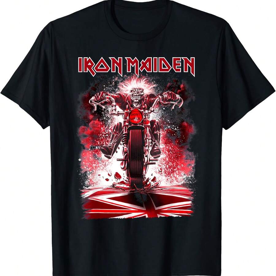 IronS MaidenS Eddie Bike T-Shirt - 黑色 - 查看 1